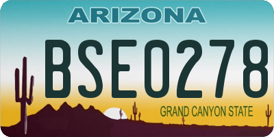 AZ license plate BSE0278