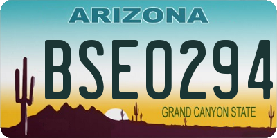 AZ license plate BSE0294