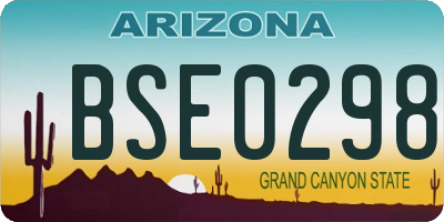 AZ license plate BSE0298