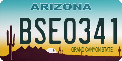 AZ license plate BSE0341
