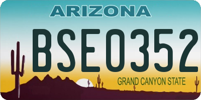 AZ license plate BSE0352