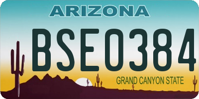 AZ license plate BSE0384