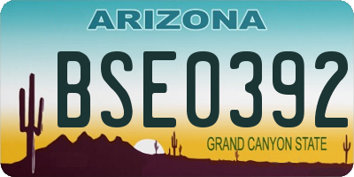 AZ license plate BSE0392