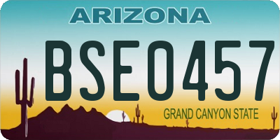 AZ license plate BSE0457