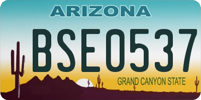 AZ license plate BSE0537