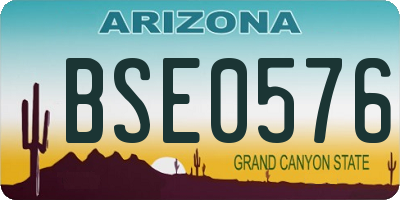 AZ license plate BSE0576