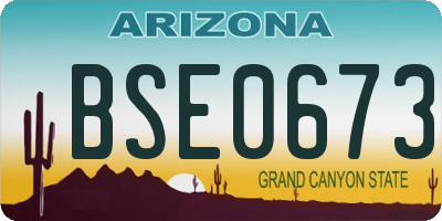 AZ license plate BSE0673