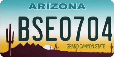 AZ license plate BSE0704