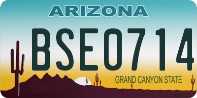 AZ license plate BSE0714