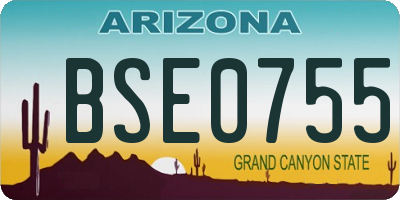 AZ license plate BSE0755