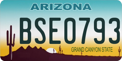 AZ license plate BSE0793