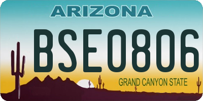 AZ license plate BSE0806
