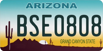 AZ license plate BSE0808