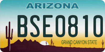 AZ license plate BSE0810