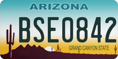AZ license plate BSE0842