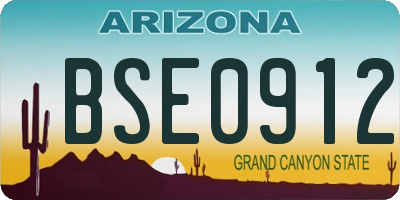 AZ license plate BSE0912