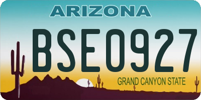 AZ license plate BSE0927