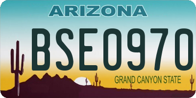AZ license plate BSE0970