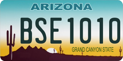AZ license plate BSE1010