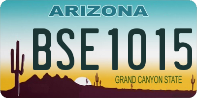 AZ license plate BSE1015