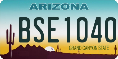 AZ license plate BSE1040