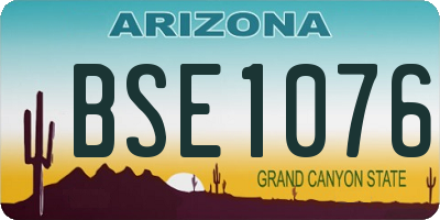 AZ license plate BSE1076