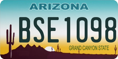 AZ license plate BSE1098
