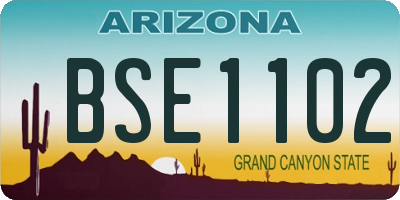 AZ license plate BSE1102