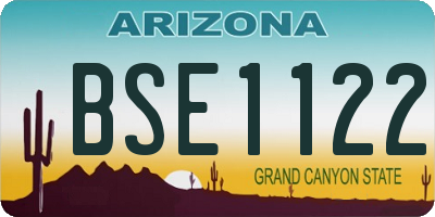 AZ license plate BSE1122