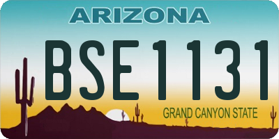 AZ license plate BSE1131