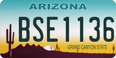 AZ license plate BSE1136
