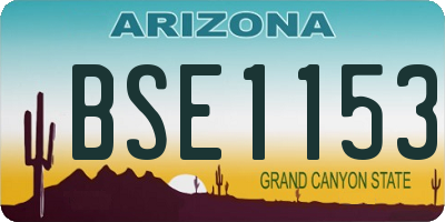 AZ license plate BSE1153