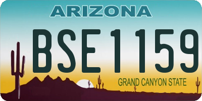 AZ license plate BSE1159
