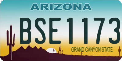 AZ license plate BSE1173