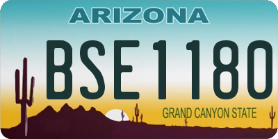AZ license plate BSE1180