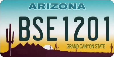 AZ license plate BSE1201