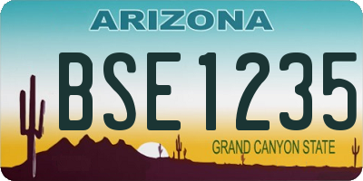 AZ license plate BSE1235