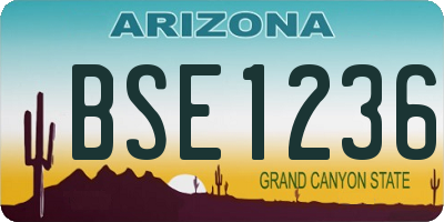 AZ license plate BSE1236