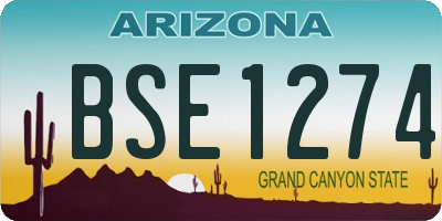 AZ license plate BSE1274