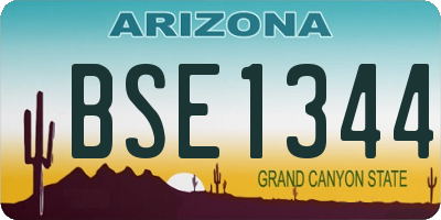 AZ license plate BSE1344