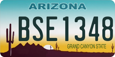 AZ license plate BSE1348