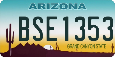 AZ license plate BSE1353