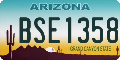 AZ license plate BSE1358