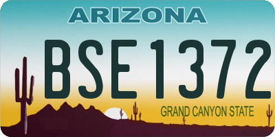 AZ license plate BSE1372