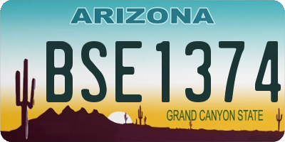 AZ license plate BSE1374
