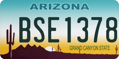 AZ license plate BSE1378