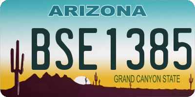 AZ license plate BSE1385