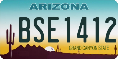 AZ license plate BSE1412