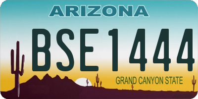 AZ license plate BSE1444