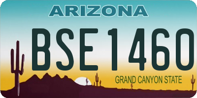 AZ license plate BSE1460